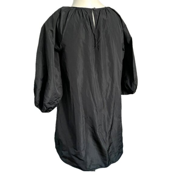 Aritzia Wilfred Black Taffeta Cava Dress w/ Puff Sleeves - S - Picture 11 of 16